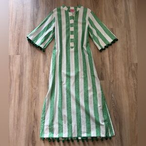 Kate Spade Green and Cream Striped Moroccan inspired Dress